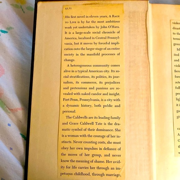 A RAGE TO LIVE JOHN O’HARA SIGNED COPY Hardback EUC - Picture 4 of 8